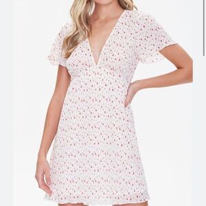 Plisse floral rose mini dress